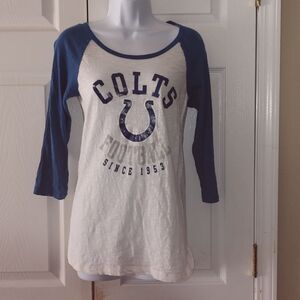 NFL Womens  Team Apparel Indianapolis Colts  Football  3/4 sleeve Shirt  Sz M